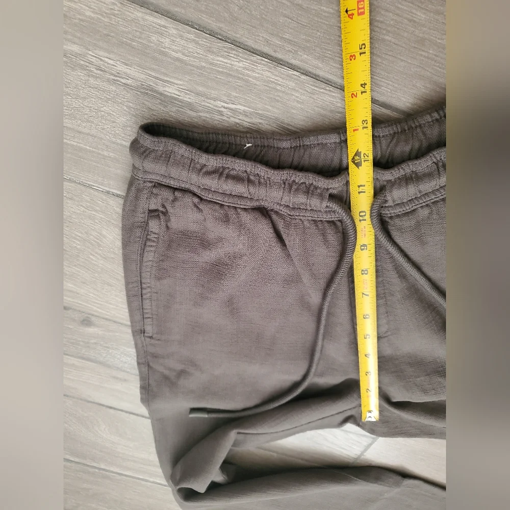 ZARA 100% cotton army olive green relaxed fit pull-on tapered casual pants - Picture 4 of 8